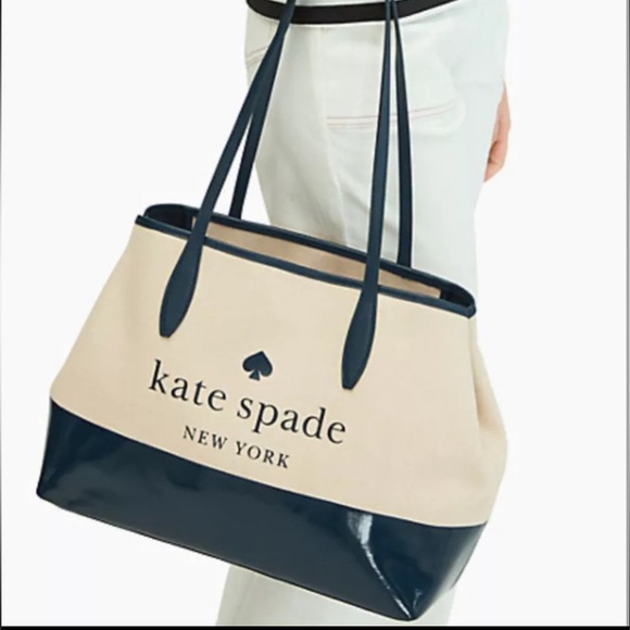 NWT Kate Spade Small Side Snap Blazer Blue Street Tote - Picture 2 of 8